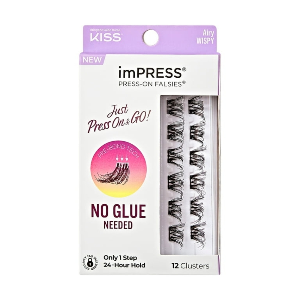 3 PACK!!! KISS imPRESS Falsies Press On Self Adhesive Eyelashes 12 Lash Clusters